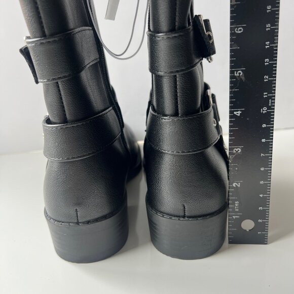 Art Class Black Mid-Calf Boots With Triple Buckle Details & Side Zipper Girls 4 - Picture 7 of 10